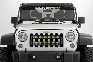 LED Light Bar - Rough Country - Dual Row - Black